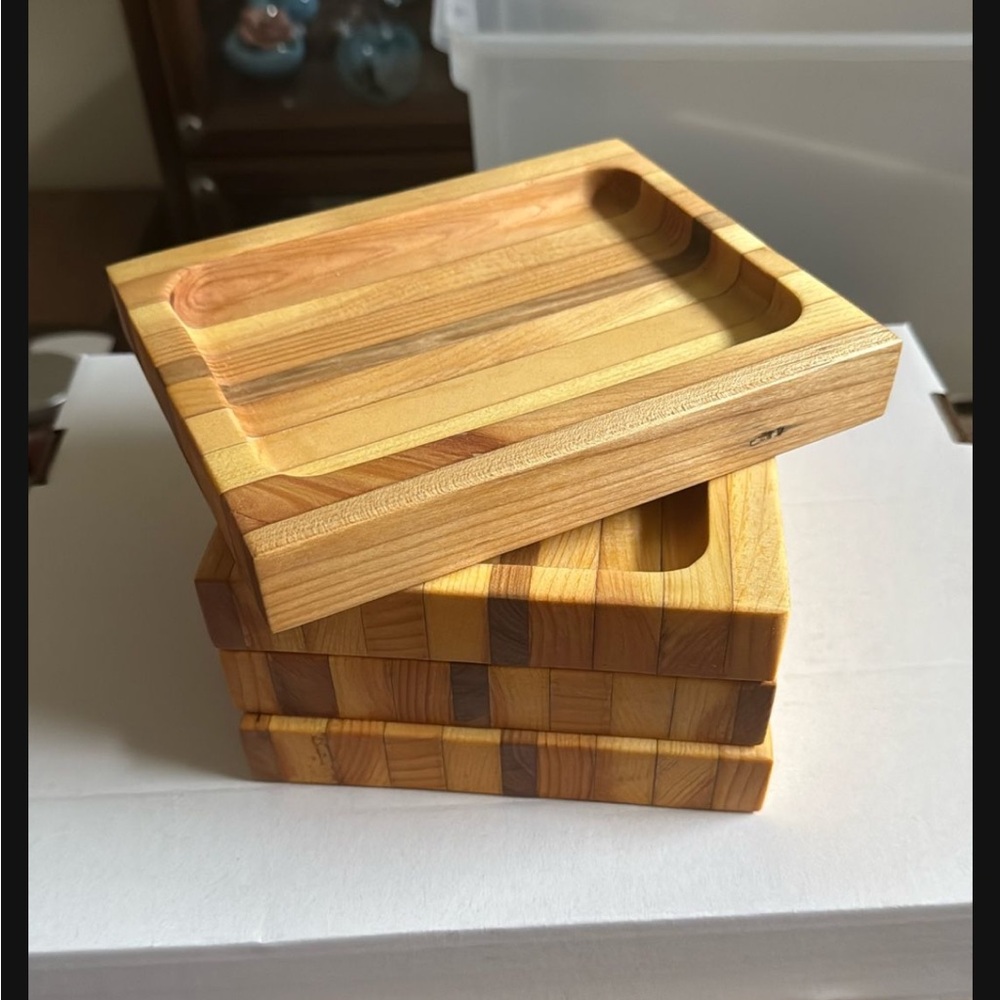 Handmade wooden trays